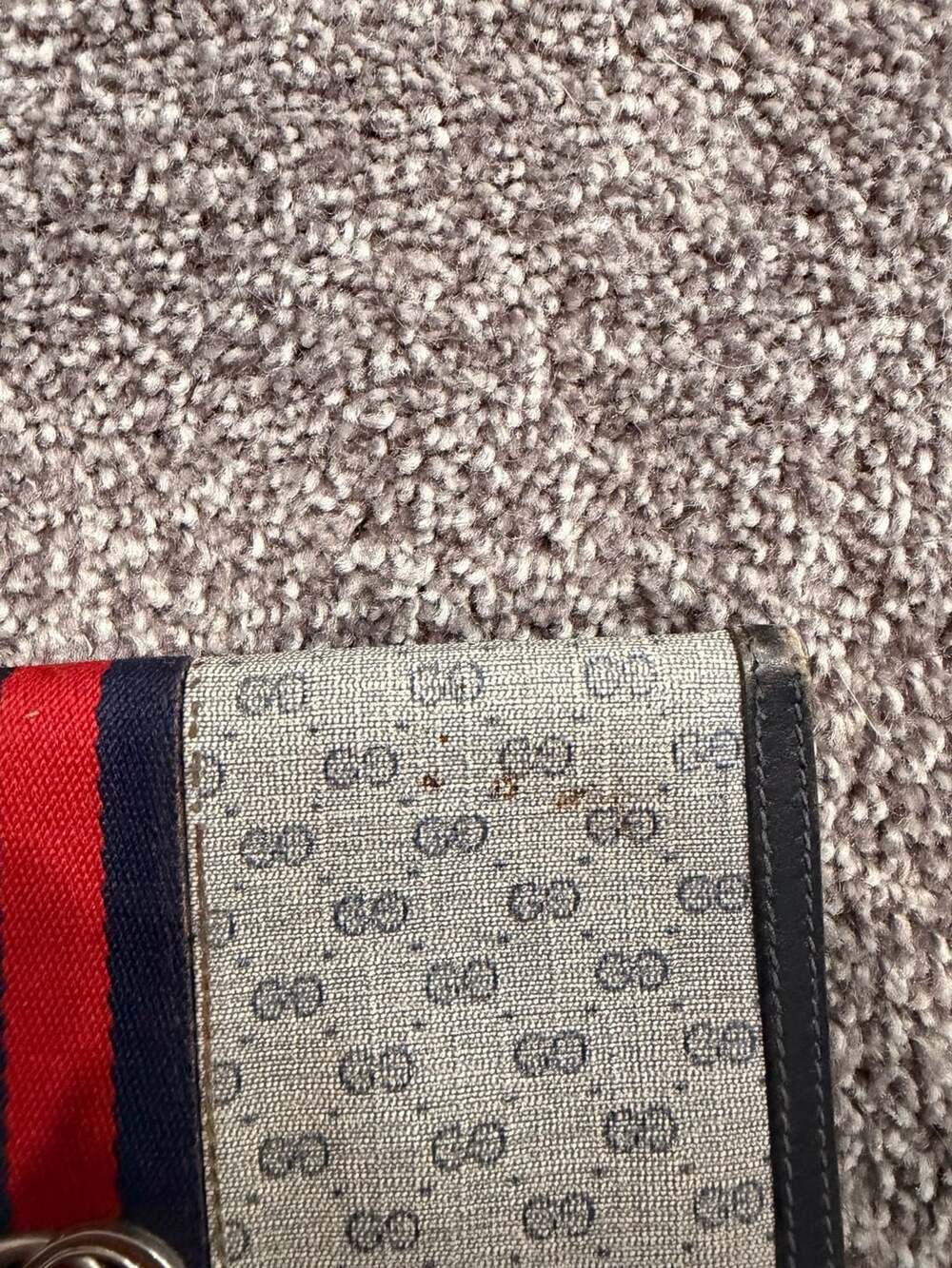 Vintage 2000s Gucci GG Monogram Continental Clutch Wallet with Web Stripe - Picture 4 of 15